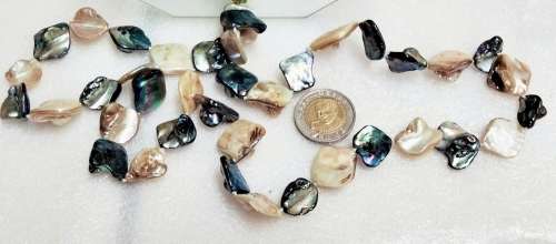Necklace KEISHA 39 Fresh WaterPearl L72cmPEACOCK + WHITE Look At All My BUY NOW Listings NO WAITING