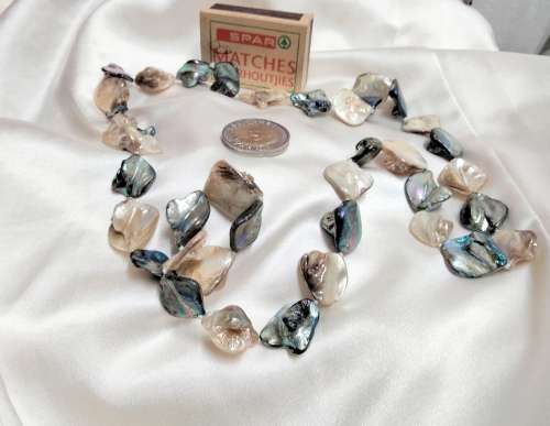 Necklace KEISHA 39 Fresh WaterPearl L72cmPEACOCK + WHITE Look At All My BUY NOW Listings NO WAITING