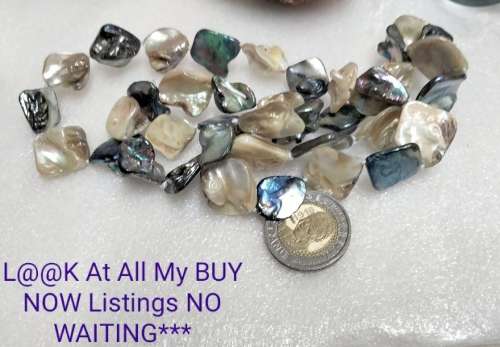 Necklace KEISHA 39 Fresh WaterPearl L72cmPEACOCK + WHITE Look At All My BUY NOW Listings NO WAITING
