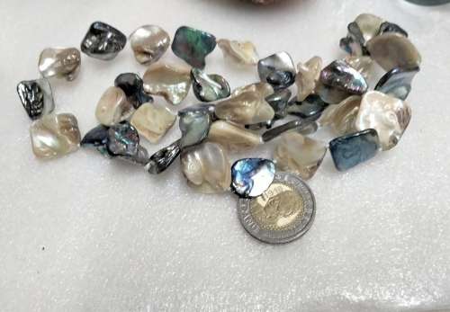 Necklace KEISHA 39 Fresh WaterPearl L72cmPEACOCK + WHITE Look At All My BUY NOW Listings NO WAITING