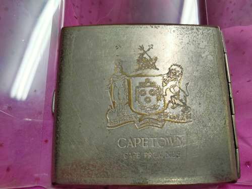 CAPETOWN  CapeProvince-Spes Bona  Embossed- silver TONE METAL- CIGARETTE CASE SILVER PLATE