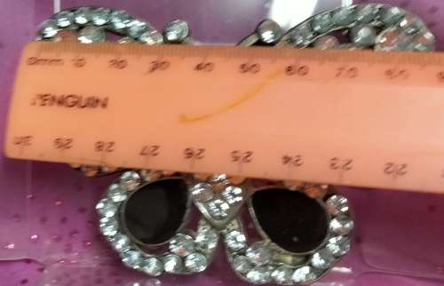 Bangle + Belt black crystal silver tone metal