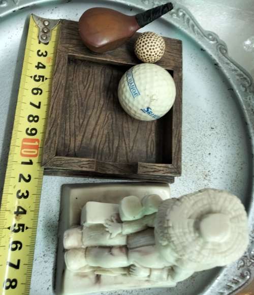 Ornaments Golfing tray Multipurpose notes Trinkets ashtray+Get well figurine