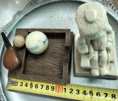 Ornaments Golfing tray Multipurpose notes Trinkets ashtray+Get well figurine