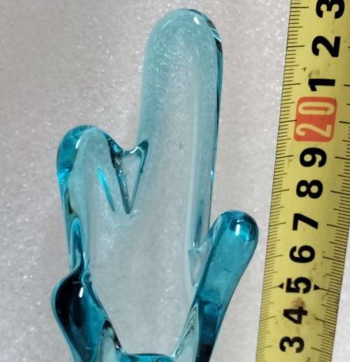 Vase 5 finger SWUNG Art Glass hand blown has air bubbles Look at my Buy Now listings No Waiting