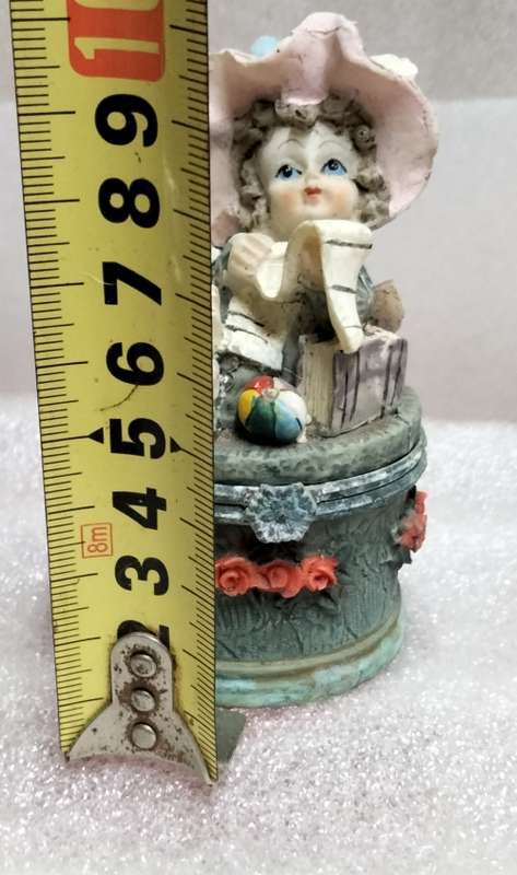 Pill box lift up hinged lid Girl Figurine Lovely LOOK At My BUY NOW Listing NO WAITING