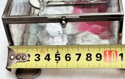 Sophia Collections ? glass trinket box -flowers crystals mirror