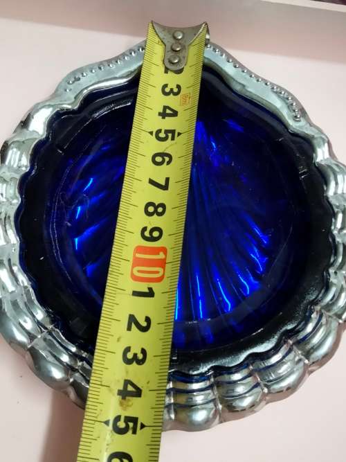 Butter Dish + Glass inner Cobolt blue Clam Shell