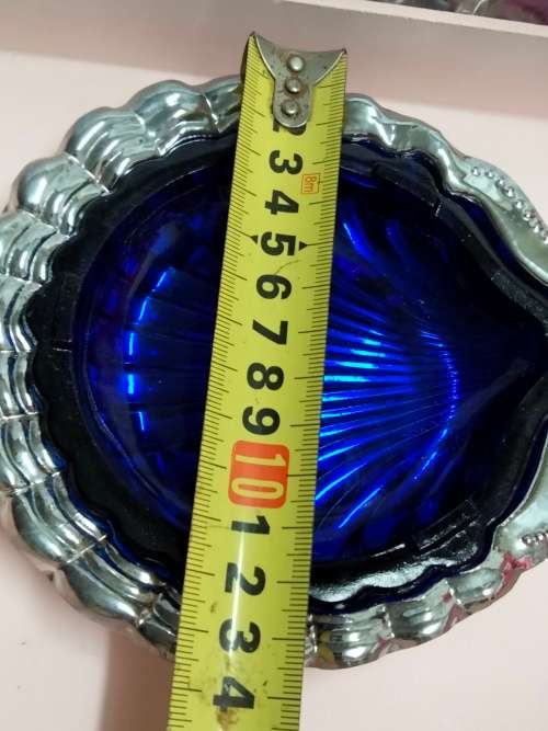 Butter Dish + Glass inner Cobolt blue Clam Shell