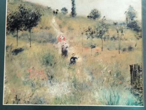 FRAMED Picture mountain path people *back `Oorligsport Hertzog ville`