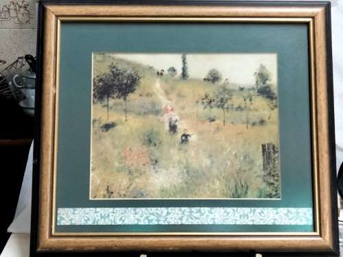 FRAMED Picture mountain path people *back `Oorligsport Hertzog ville`