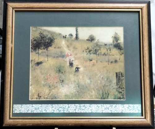 FRAMED Picture mountain path people *back `Oorligsport Hertzog ville`