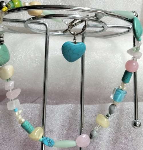 Necklace lots of different style shapes colour size gem stones  hand made