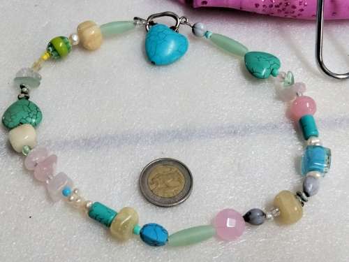 Necklace lots of different style shapes colour size gem stones  hand made