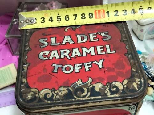 Vintage TIN SLADE Caramel Toffy tin LOOK At All My BUY NOW LISTINGS NO WAITING