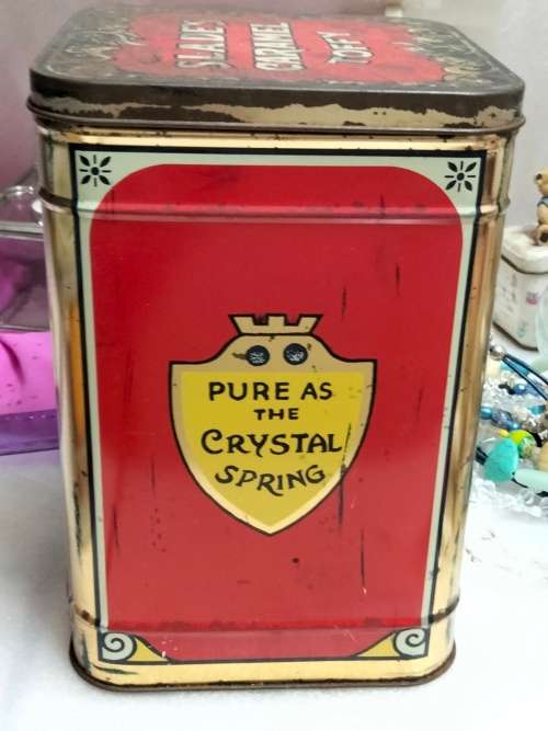 Vintage TIN SLADE Caramel Toffy tin LOOK At All My BUY NOW LISTINGS NO WAITING