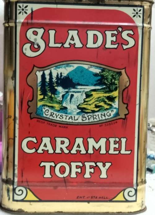 Vintage TIN SLADE Caramel Toffy tin LOOK At All My BUY NOW LISTINGS NO WAITING