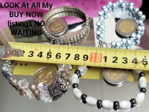 4 bracelets Artisinal 3 mix cord  beads  base metal charms Crylic crystals spacer all one bid
