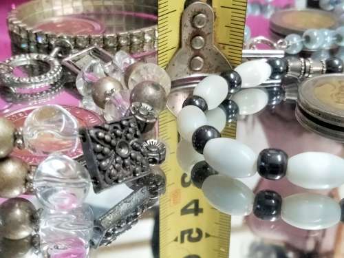 4 bracelets Artisinal 3 mix cord  beads  base metal charms Crylic crystals spacer all one bid