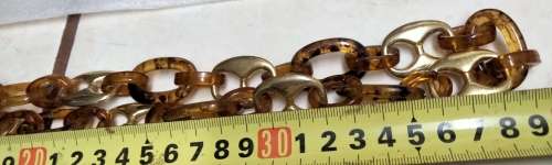 Baltic amber simulated -Belt with decorative gold tone metal spacers