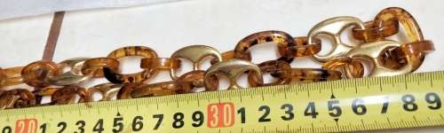 Baltic amber simulated -Belt with decorative gold tone metal spacers
