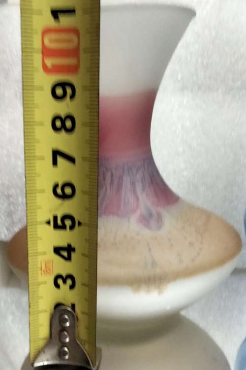 Gorgeous highly decorated  Delicate glass Vase edges hand blown