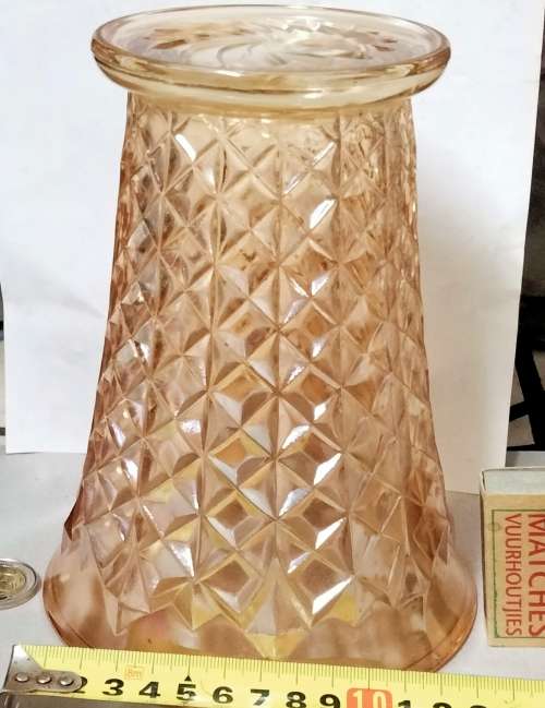 Vase  - Carnival glass Waffle Diamond Pattern Condition perfect
