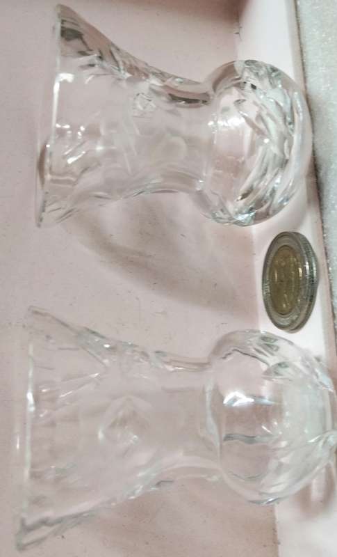 POSY VASE  2 * Rose Cut Glass Crystal* Stunning Small *one bit bigger