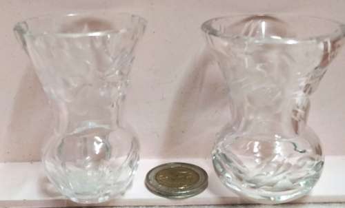 POSY VASE  2 * Rose Cut Glass Crystal* Stunning Small *one bit bigger