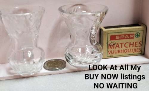 POSY VASE  2 * Rose Cut Glass Crystal* Stunning Small *one bit bigger