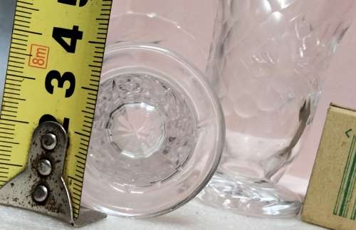 VASES POSY - 2 Rose pattern CRYSTAL cut glass Edge design pedestal  base Matching set
