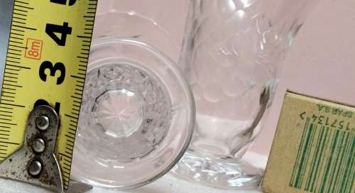 VASES POSY - 2 Rose pattern CRYSTAL cut glass Edge design pedestal  base Matching set