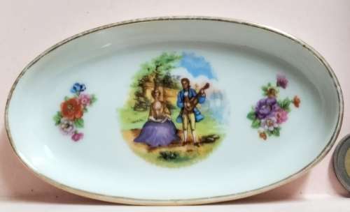stamped LIMOGES France   courting couple Trinket PIN trays*Look At My BUY NOW Listing*NO WAITING