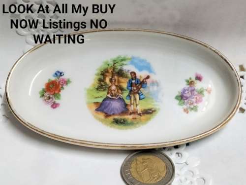stamped LIMOGES France   courting couple Trinket PIN trays*Look At My BUY NOW Listing*NO WAITING