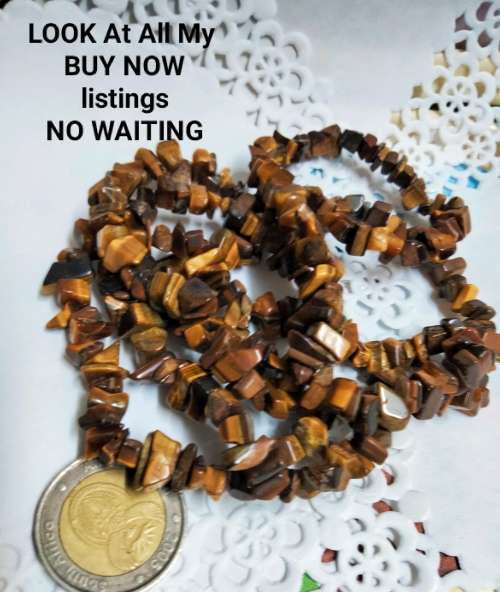 Necklace -TIGER EYE multiple polished semi precious gemstone 1strand gemstone