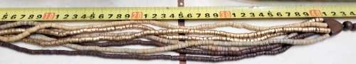 1 Bib mixed Necklace  multiple 6 strands painted multiple small roundel beads wood