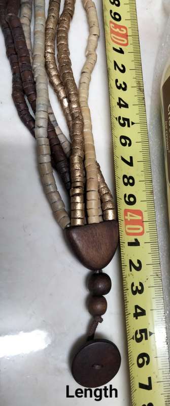 1 Bib mixed Necklace  multiple 6 strands painted multiple small roundel beads wood