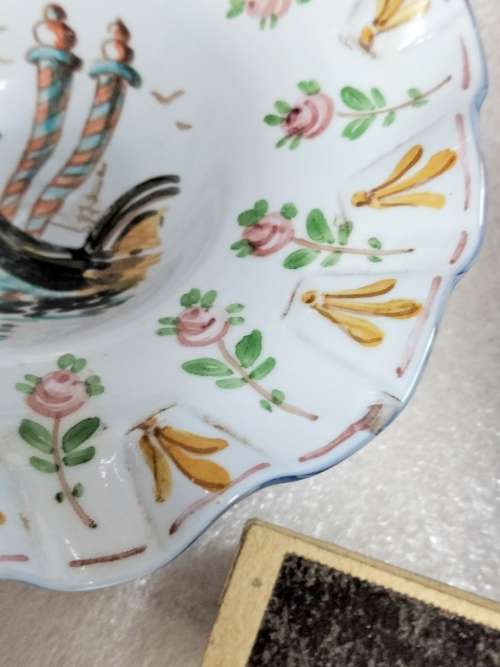 Opaline RARE Vase/bowl  frilled white cased glass clear base Look at my Buy Now listings No Waiting