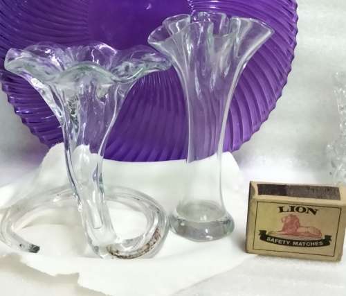 Lavorionerione RARE Art Glass Flower+1 other VASE Hand blown LOOK At my BUY NOW LISTINGS -NO WAITING