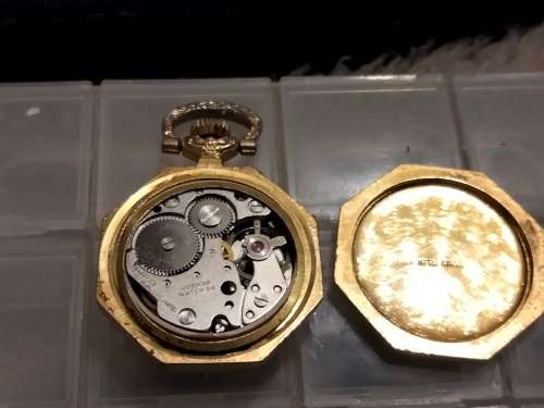 Watch -  not working*Pendant Jogmar has gold tone base metal back has enamel flower1 jewel swiss