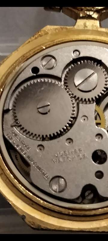 Watch -  not working*Pendant Jogmar has gold tone base metal back has enamel flower1 jewel swiss