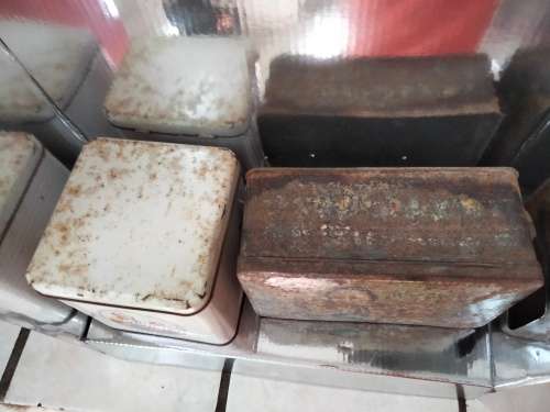 2 Mazawattee Tea Tins distressed *Look At My BUY NOW Listing*NO WAITING