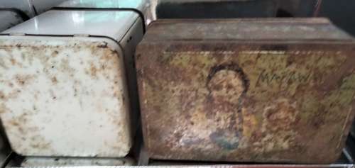 2 Mazawattee Tea Tins distressed *Look At My BUY NOW Listing*NO WAITING