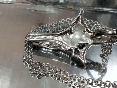 Celtic style STEEL DRAGON SWORD PENDANT+Neck Chain Silver Tone LOOK at My BUY NOW Listing NO WAITING