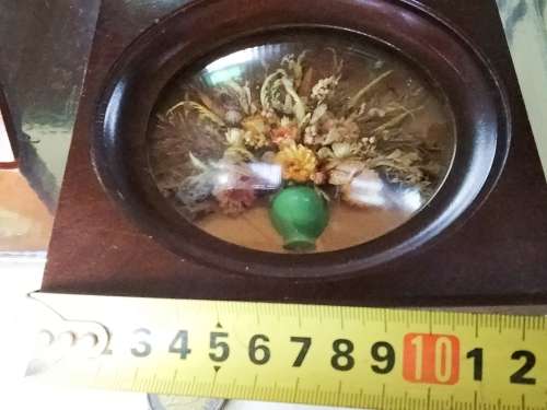 2 SA  srtist Dried flowers bouquet - Wood Frame Convex Glass