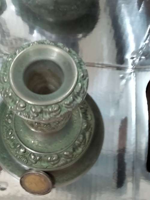 3 plated items 2 candle sticks Holders +1 Vase Look at my Buy Now listings No Waiting