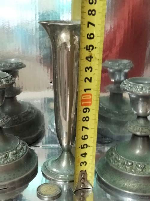 3 plated items 2 candle sticks Holders +1 Vase Look at my Buy Now listings No Waiting