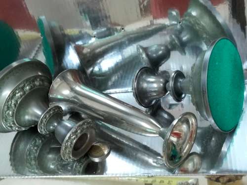 3 plated items 2 candle sticks Holders +1 Vase Look at my Buy Now listings No Waiting