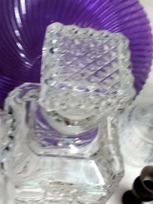 STUNNING Glass Decanter+Stopper Quality Hob cut 910grams bid each 2LOOK At All My BUY NOW*NO WAITING