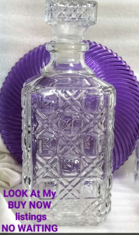 STUNNING Glass Decanter+Stopper Quality Hob cut 910grams bid each 2LOOK At All My BUY NOW*NO WAITING